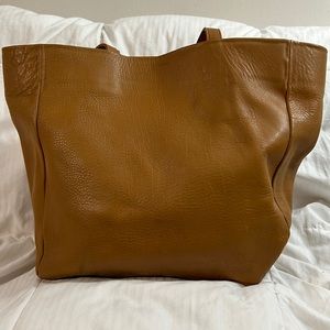 BAGGU Leather Tote Bag Purse Two Shoulder Straps